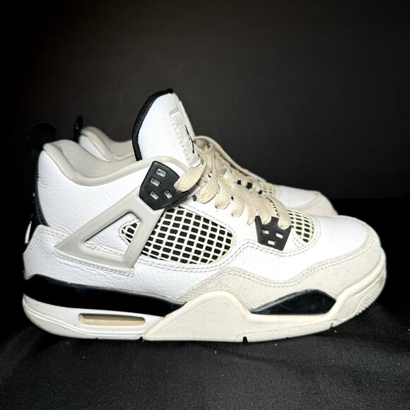Size 4.5 - Nike Air Jordan 4 Retro GS Military Black Men's Shoes